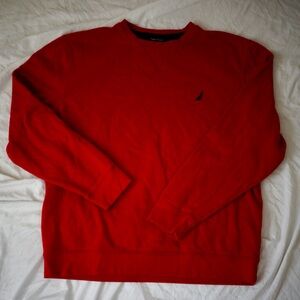 Nautica Men's Vibrant Red Crewneck Sweater
